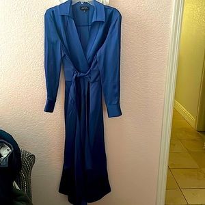 TAHARI blue long dress
